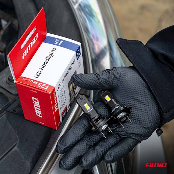 ŻARÓWKA AMIO H7 H18 F25 LED PRO BLACK FULL CANBUS 12V/24V