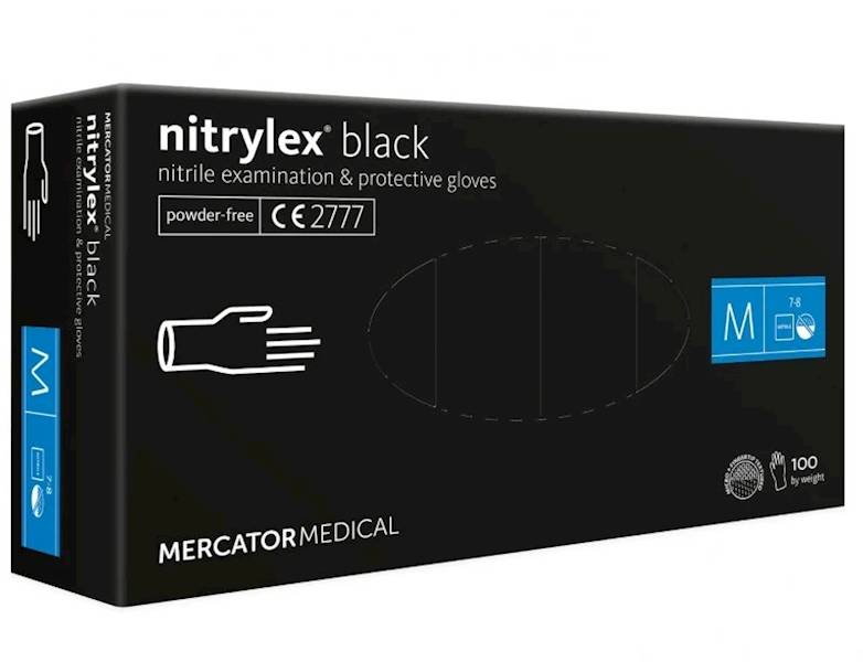 AMIO RĘKAWICE NITRYLOWE MERCATOR NITRYLEX BLACK M 100SZT 