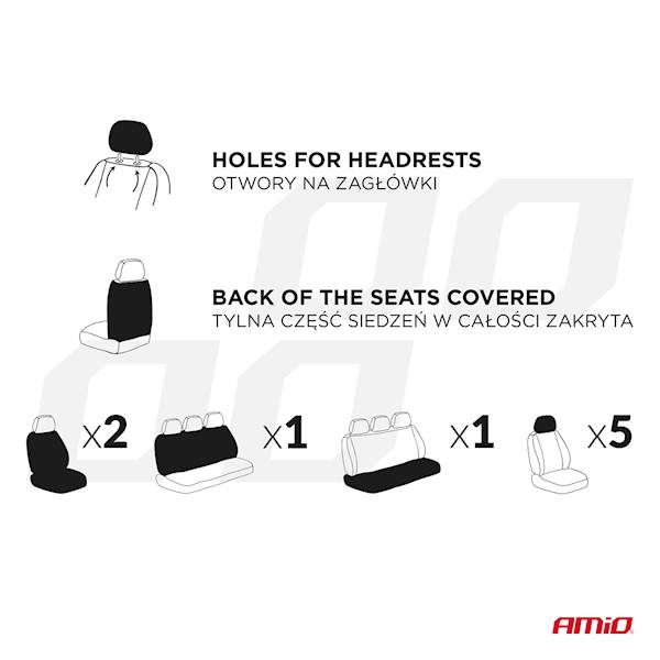 POKROWCE SAMOCHODOWE UNIWERSALNE PRZÓD + TYŁ AMIO 04604