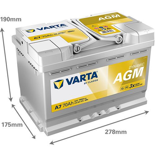 AKUMULATOR VARTA DYNAMIC 70AH 760A AGM