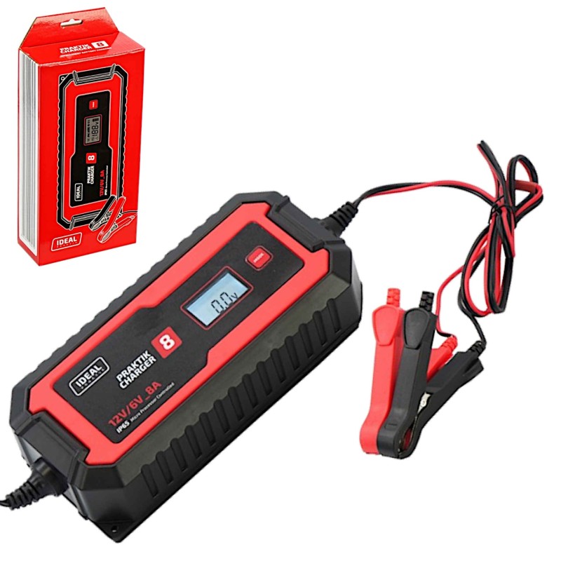IDEAL PROSTOWNIK ŁADOWARKA PRAKTIK CHARGER 8 LCD 6/12V