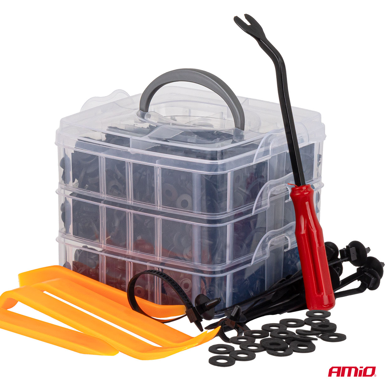 AMIO ZESTAW SPINEK I ŚCIĄGACZY 650 PCS