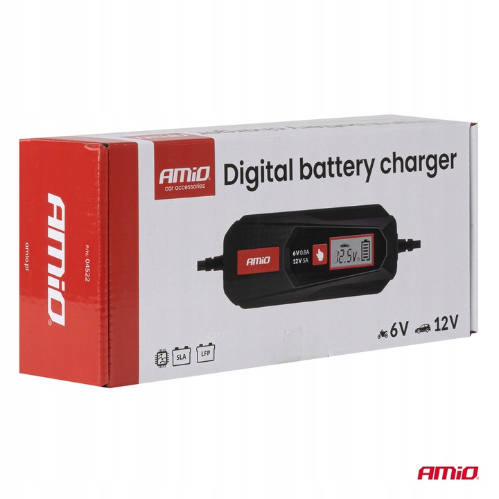 AMIO PROSTOWNIK CYFROWY MAX 5A 6/12V