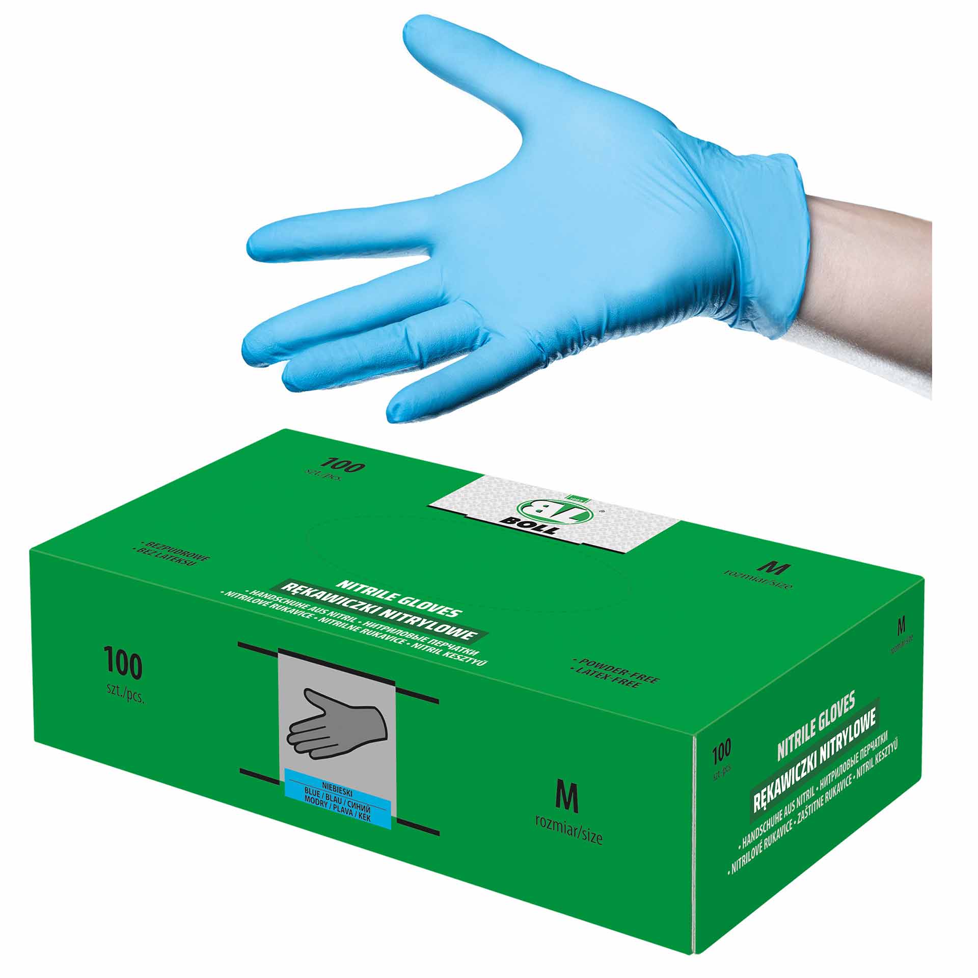 BOLL RĘKAWICZKI NITRYLOWE BEZPUDROWE XL
