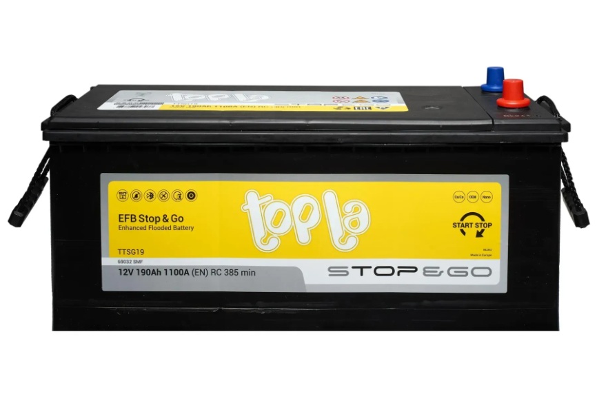 AKUMULATOR TOPLA TOP TRUCK EFB 190AH 1100A HEAVY DEUTY START & STOP 12V HD