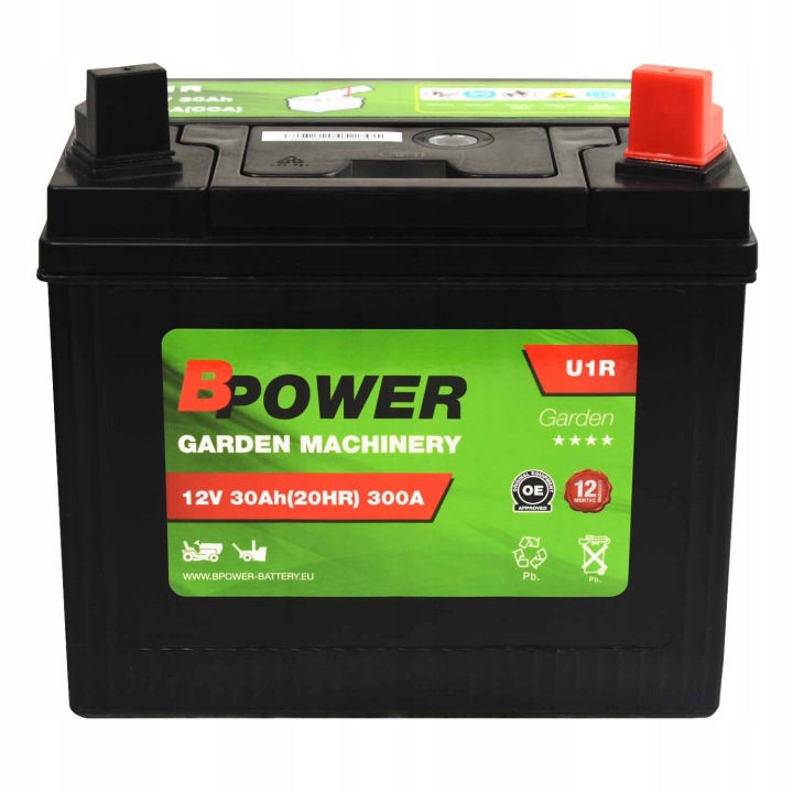 AKUMULATOR BPOWER GARDEN U1R 12V 30AH 300A P+