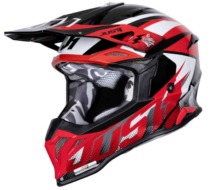 KASK JUST1 J39 REVO RED WHITE BLACK XL HOMOLOGACJA