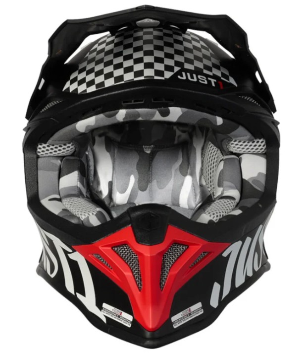 KASK JUST1 ROCK RED WHITE BLACK MATT S HOMOLOGACJA