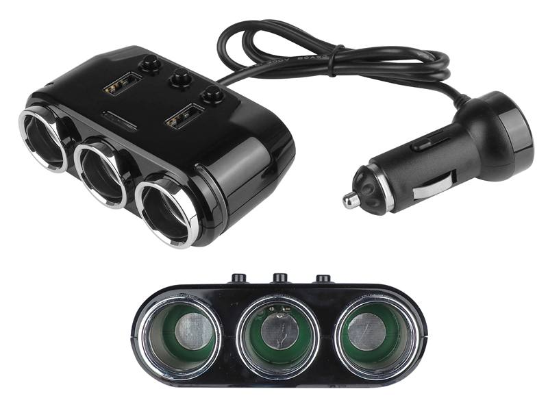 ROZDZIELACZ GNIAZDA ZAPALNICZKI 12-24V USB 3 LMX272