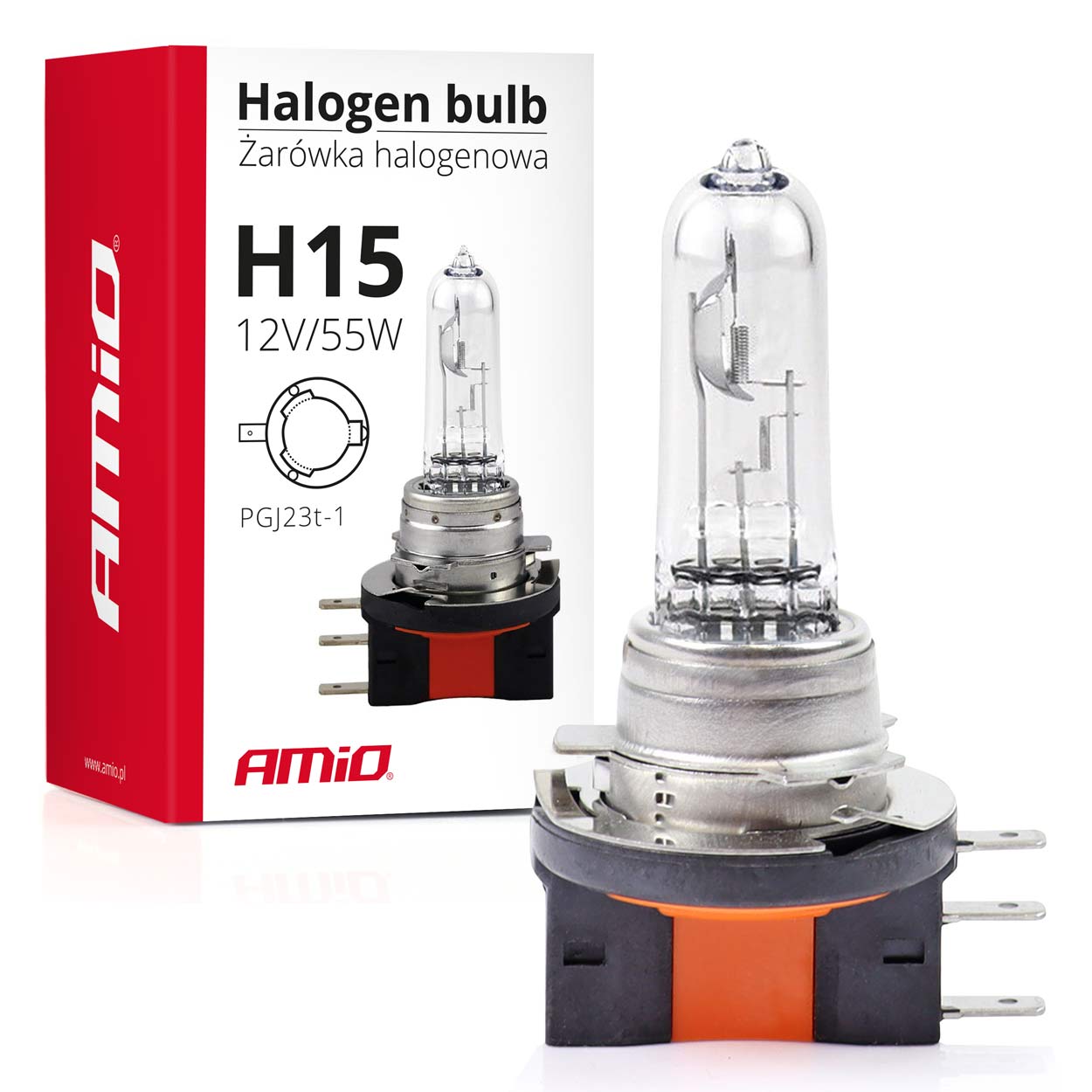 ŻARÓWKA HALOGENOWA H15 12V AMIO 