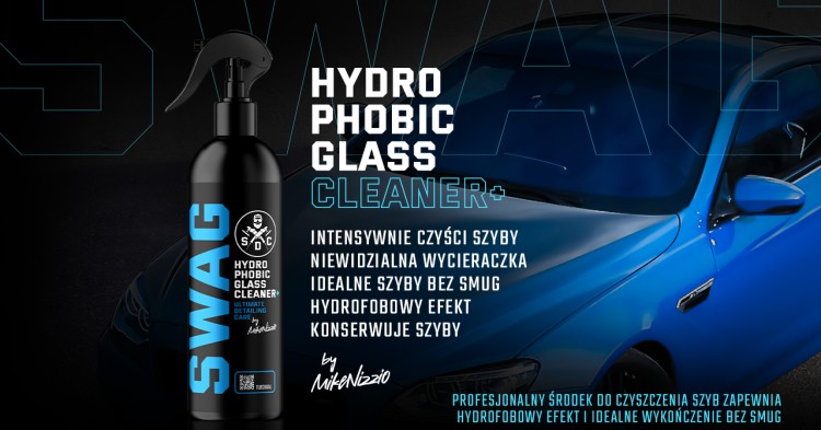 SWAG HYDROPHOBIC GLASS CLEANER+ 500ml NIEWIDZIALNA WYCIERACZKA | KRYSTALICZNE SZYBY  