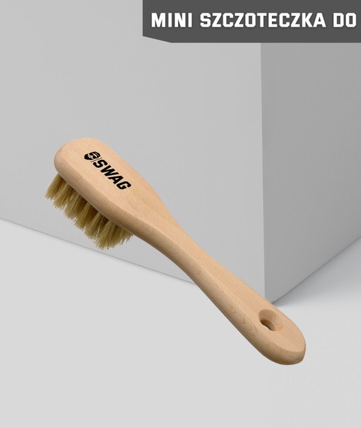 SWAG LEATHER BRUSH  SZCZOTKA CLASSIC + MINI DO CZYSZCZENIASKÓRY NATURALNE WŁOSIE 