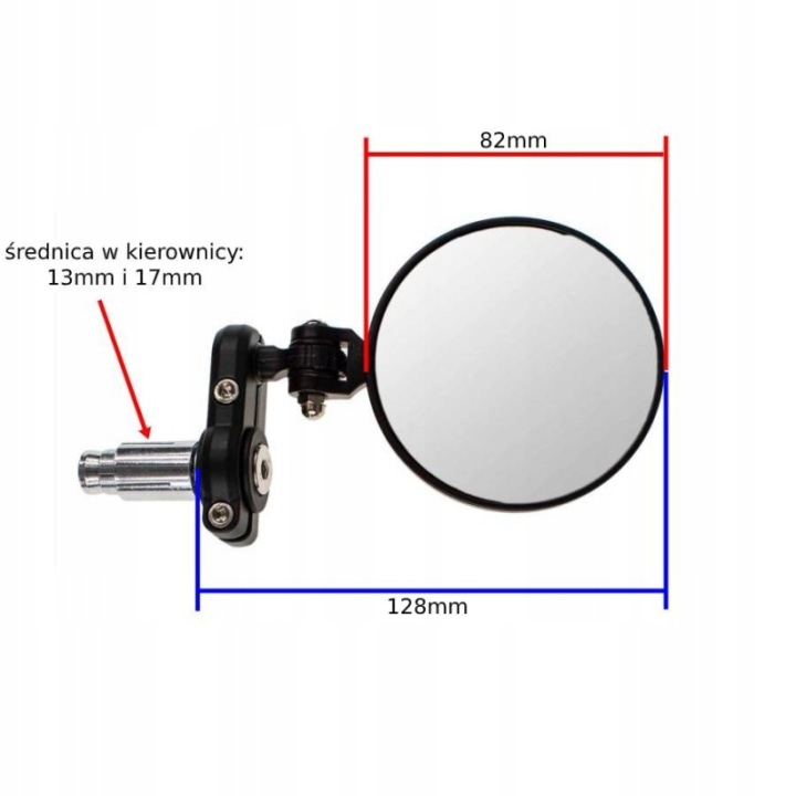 WILMAT LUSTERKA MOTOCYKLOWE OKRĄGŁE LM0059 2SZT