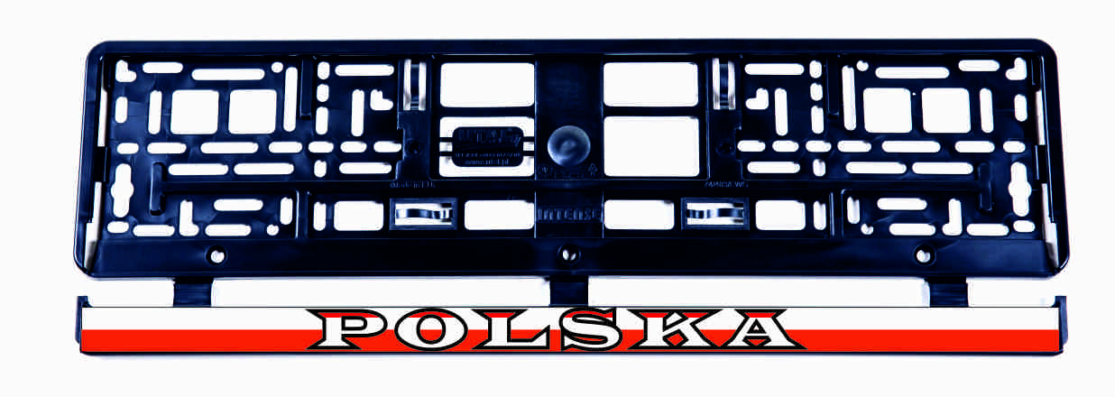 RAMKA Z NAPISEM POLSKA BIAŁO-CZERWONA 