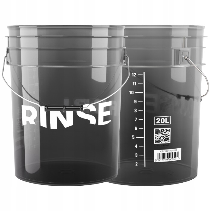 ADBL SPLUSHY RINSE BUCKET 20L WIADRO DETAILINGOWE DO MYCIA AUTA CZARNE