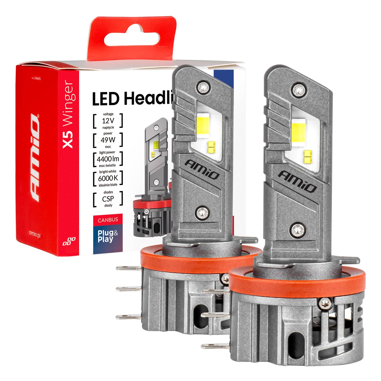 ŻARÓWKI LED AMIO H15 X5 WINGER CANBUS