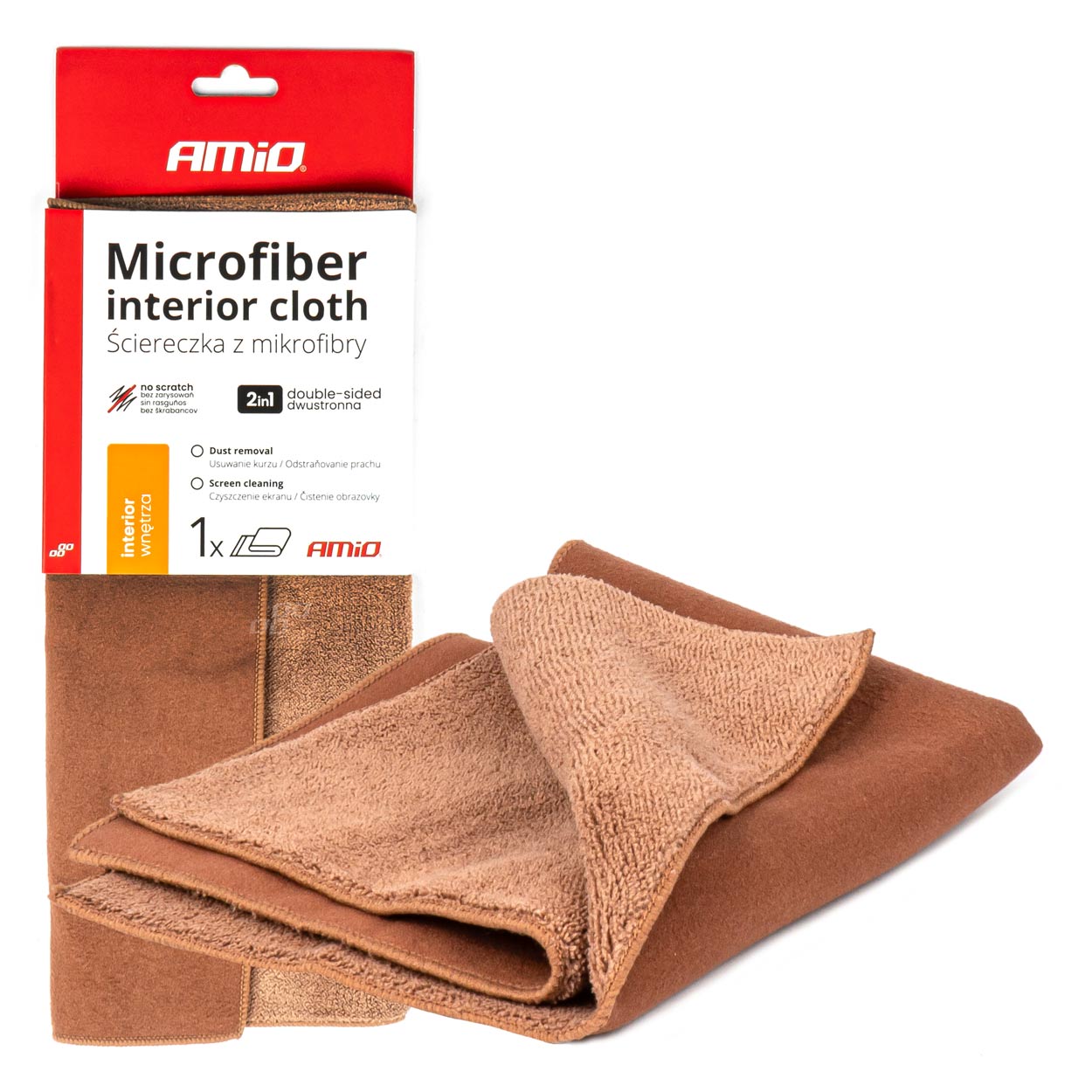 MIKROFIBRA ŚCIERKA 2w1 DO  WNĘTRZA AUTA I EKRANÓW 30x30  500g