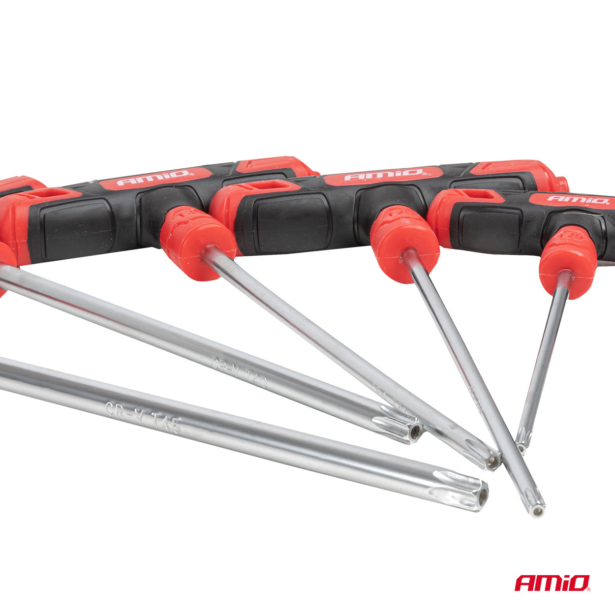 ZESTAW KLUCZY TORX Z RĘKOJEŚCIĄ POPRZECZNĄ  8szt. AMIO