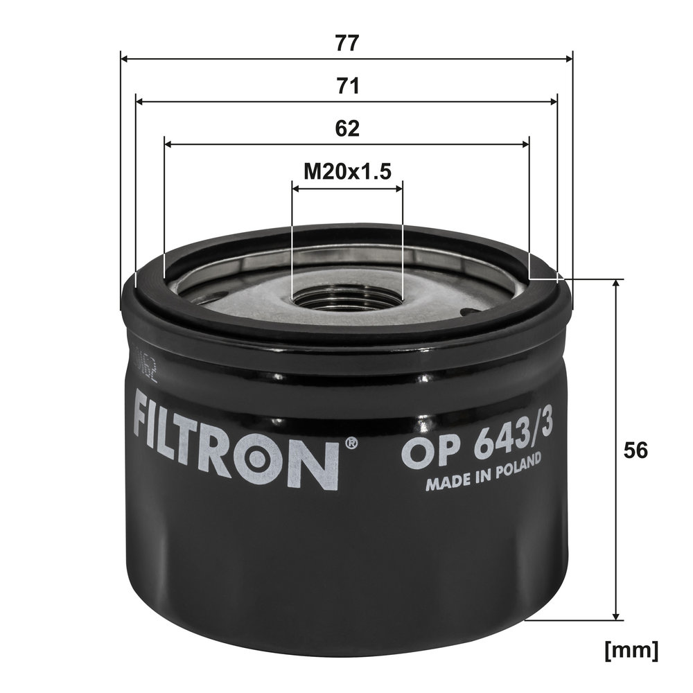 FILTR OLEJU BOSH P3336     OP 643/3