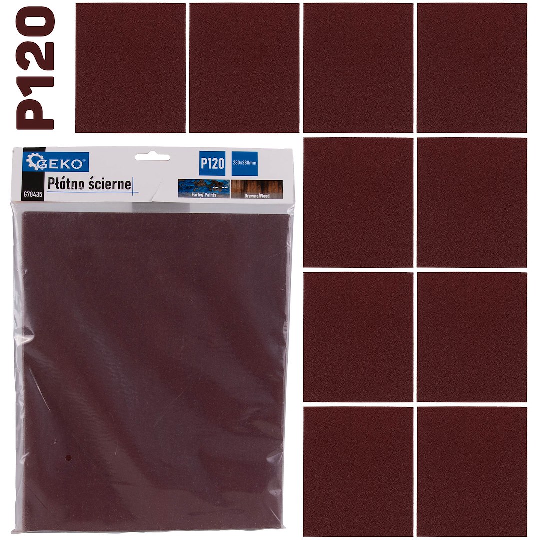 GEKO PŁÓTNO ŚCIERNE – ARKUSZ 230X280MM P120