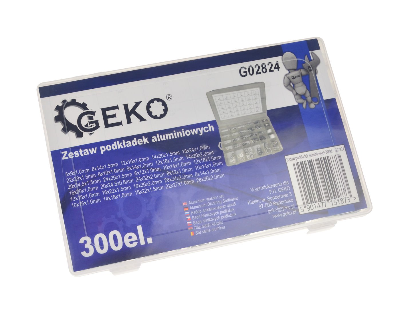 GEKO ZESTAW PODKŁADEK ALUMINIOWYCH 300EL.