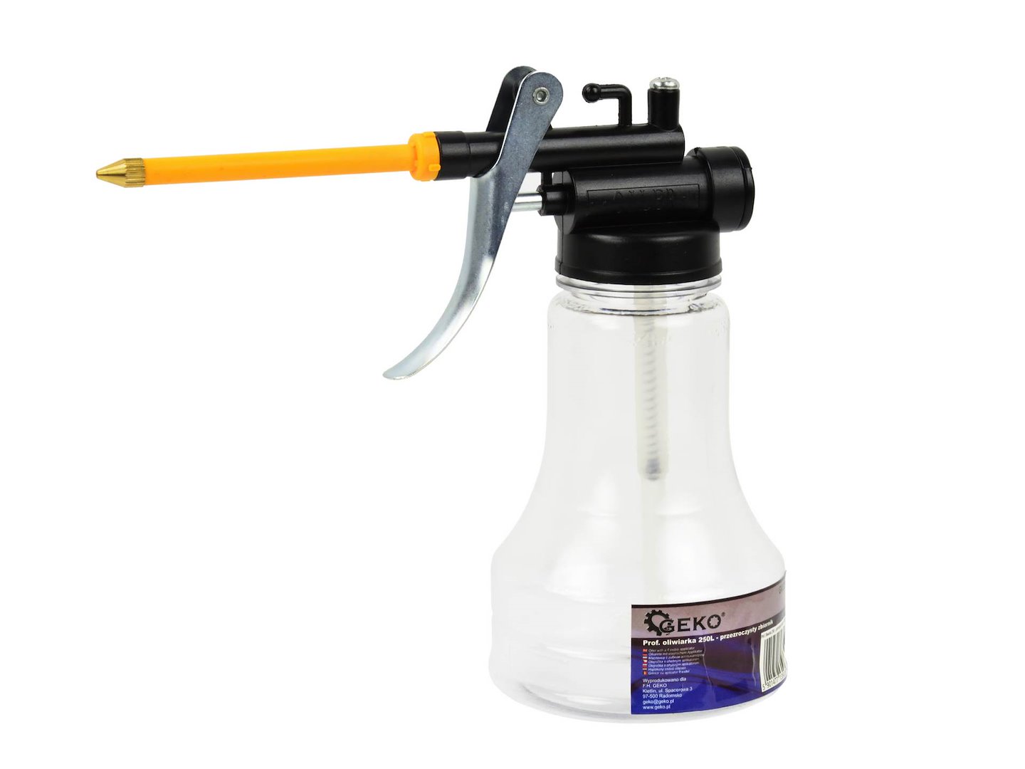 GEKO PROFESJONALNA OLIWIARKA 250ML - PRZEZROCZYSTY ZBIORNIK