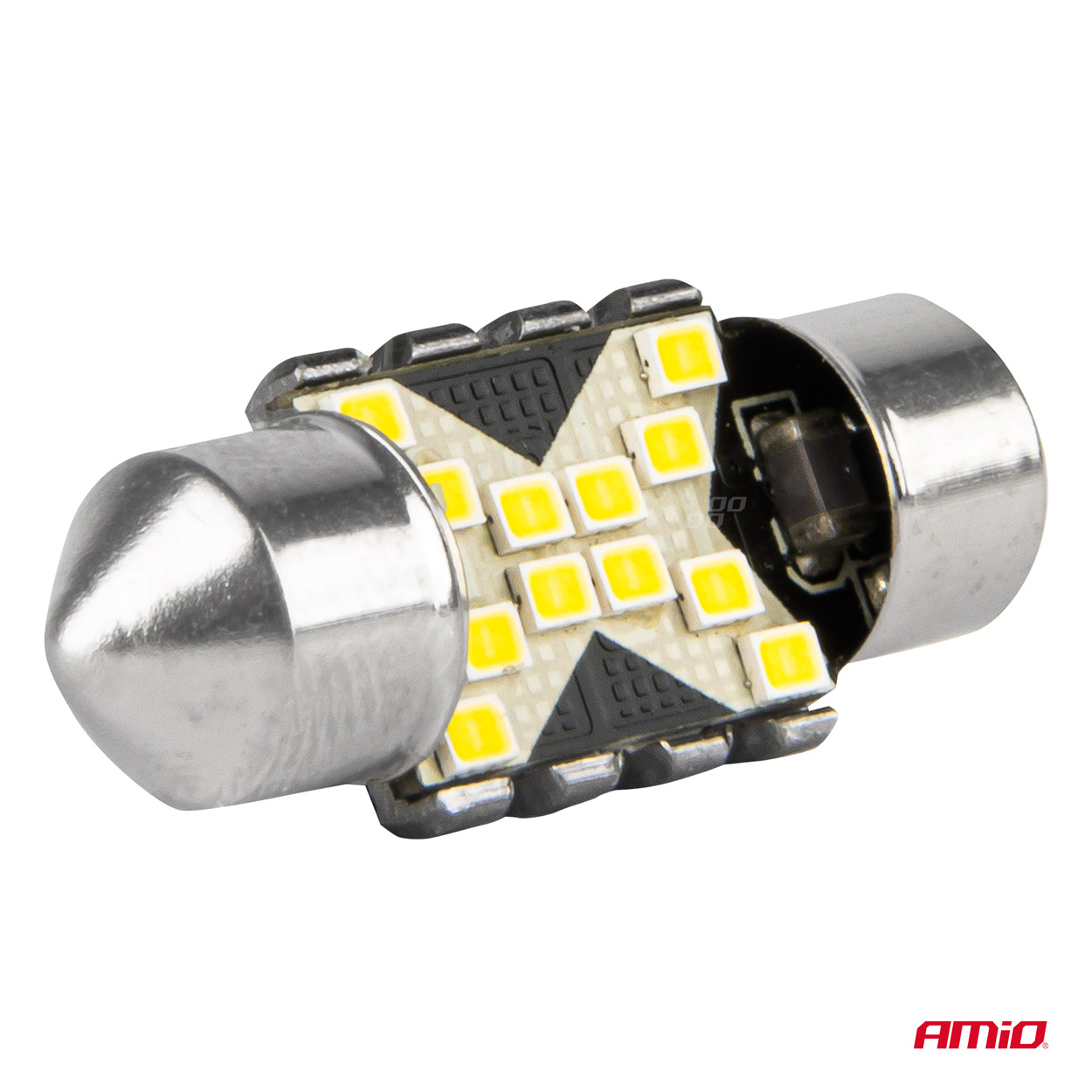 ŻARÓWKI AMIO LED CANBUS FESTOON C5W 12SMD 2016 31MM WHITE 12V/24V