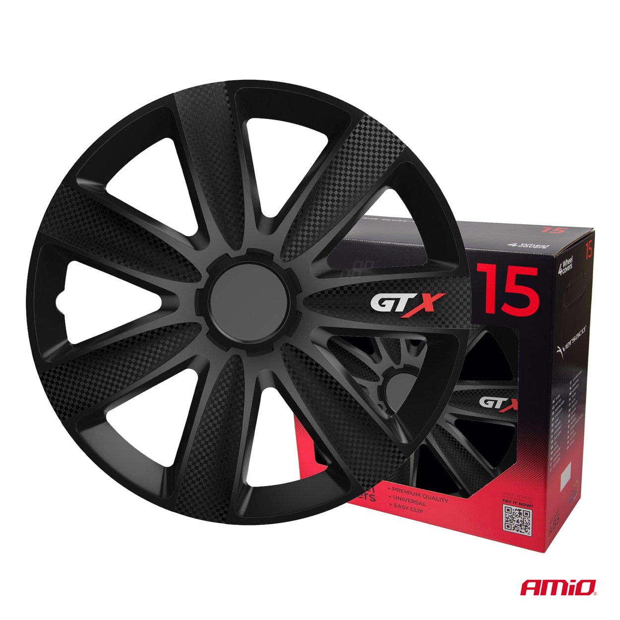 KOŁPAKI AMIO 15'' GTX CARBON BLACK COLOUR BOX