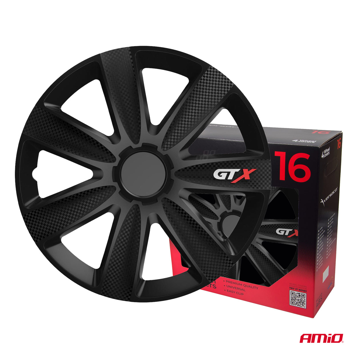 KOŁPAKI AMIO 16'' GTX CARBON BLACK COLOUR BOX