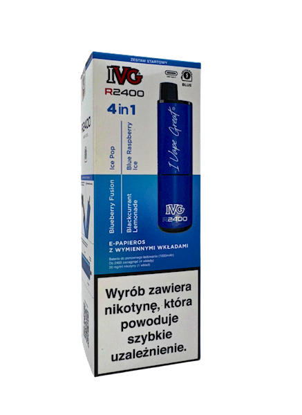 IVG 2400 Starter Kit Blue x 4 Flavours