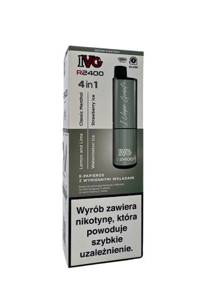 IVG 2400 Starter Kit Silver  x 4 Flavours