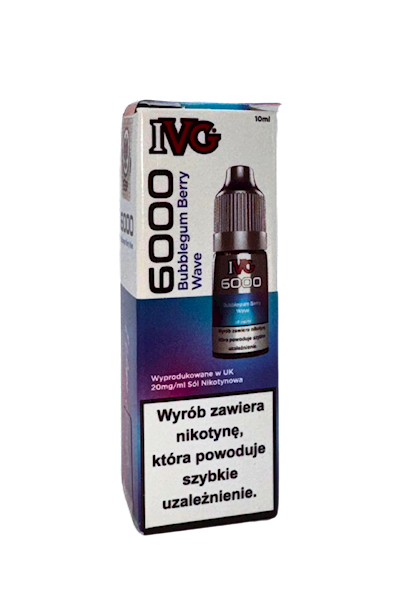 IVG 6000 Nicotine Salt BubbleGum Berry Wave   20 MG 10ml