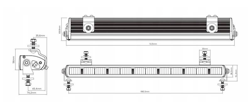 LED BAR BELKA DARK NIGHT NUUK 20" 9500Lm
