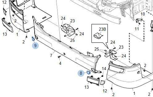 ZAŚLEPKA ZDERZAKA ŚRODKOWEGO SCANIA R S --> LEWA