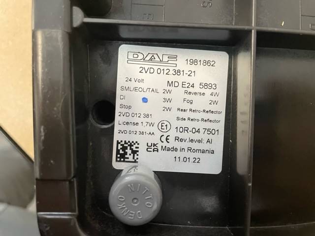 LAMPA TYLNA ZESPOLONA LED DAF XF106 XG CF --> LEWA