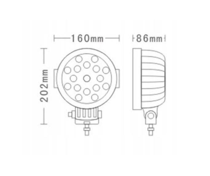 LAMPA ROBOCZA HALOGEN 17x LED 12/24V 3825Lm RED