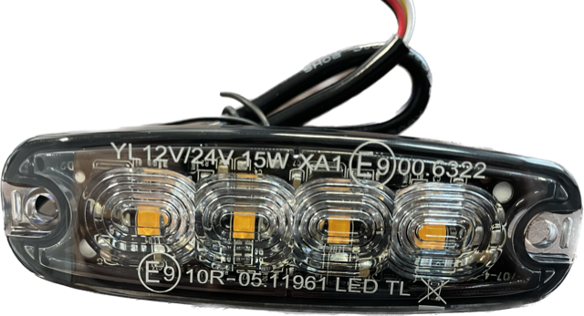 LAMPA OSTRZEGAWCZA STROBOSKOPOWA 4 LED SLIM 15W