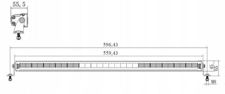 LED BAR SIBERIA SRC 22" ZAKRZYWIONY 100W 8000Lm