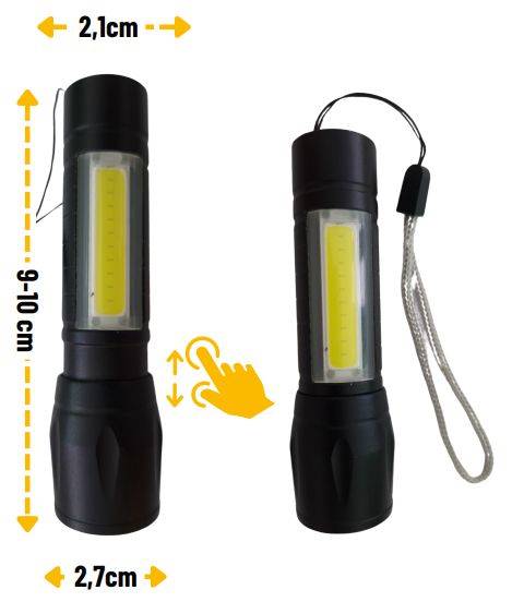 LATARKA TAKTYCZNA MINI LED USB 120Lm 4 FUNKCJE