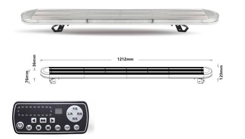 BELKA OSTRZEGAWCZA KOGUT LED 1230x120 R65 R10
