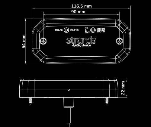 LAMPA OBRYSOWA POZYCYJNA FOR9T SCALE BIAŁA