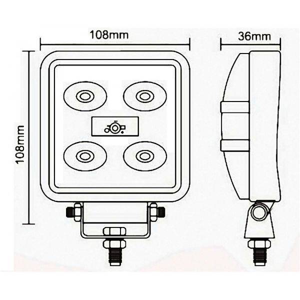 LAMPA ROBOCZA SZPERACZ KWADRATOWY 5 LED 14W