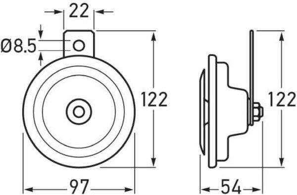 KLAKSON SYGANAŁ DŹWIĘKOWY 12V 116dB HELLA