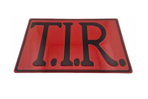 BLACHA TABLICA TŁOCZONA 3D CZERWONA T.I.R. 40x25