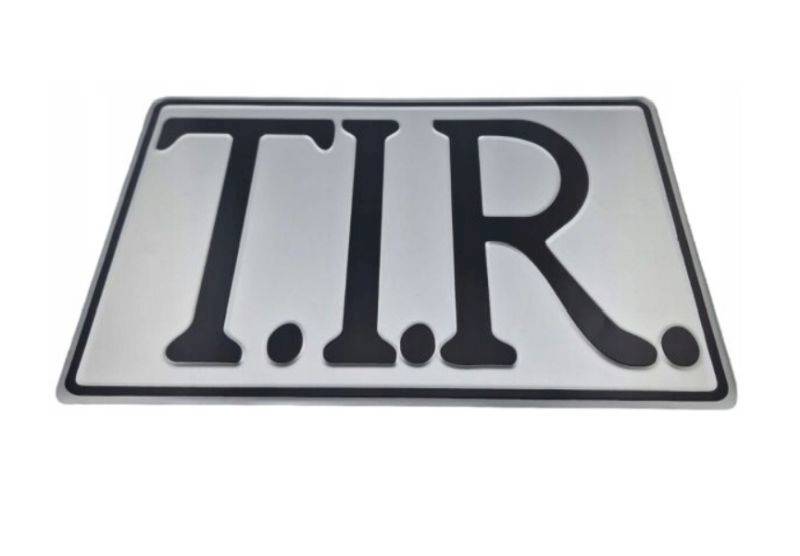 BLACHA TABLICA TŁOCZONA 3D SREBRNA T.I.R. 40x25