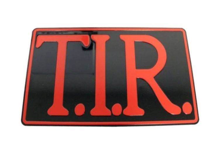 BLACHA TABLICA TŁOCZONA 3D CZARNA T.I.R. 40x25