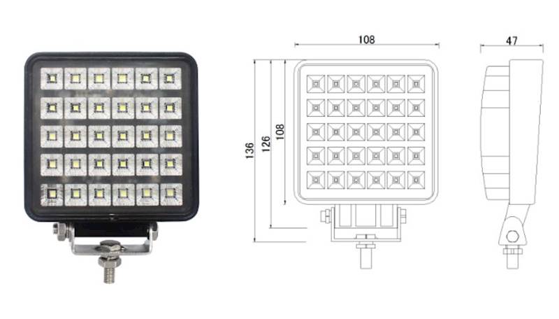 LAMPA ROBOCZA SZPERACZ 30xLED 2800Lm WŁĄCZNIK
