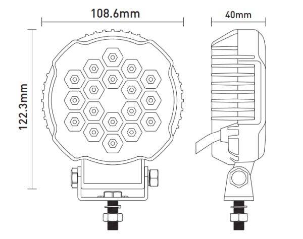 LAMPA ROBOCZA SZPERACZ HALOGEN OKRĄGŁY 18 LED 