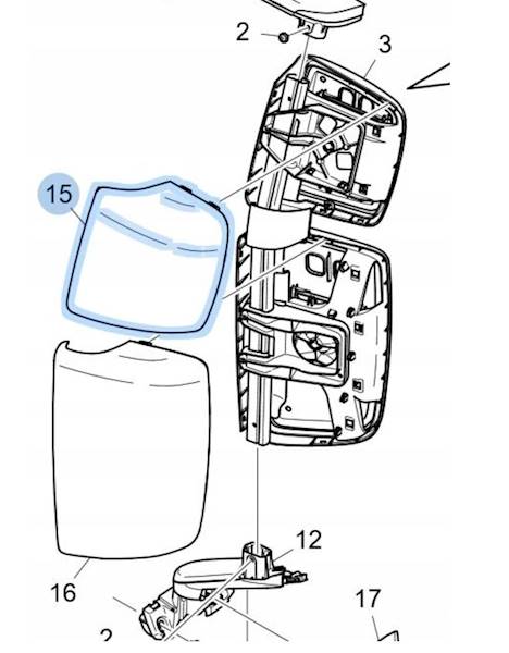 OBUDOWA LUSTERKA PANOR. SCANIA R S --> LEWA