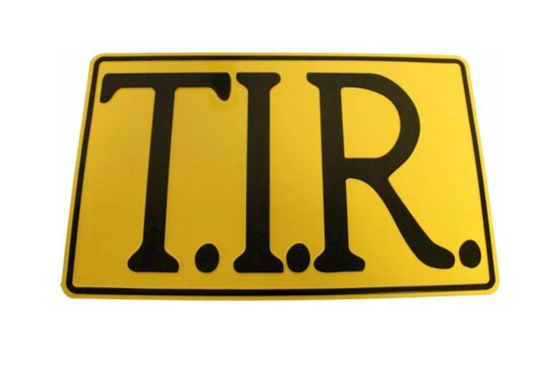 BLACHA TABLICA TŁOCZONA 3D ŻÓŁTA T.I.R. 40x25